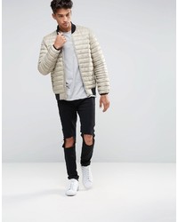 Blouson aviateur matelassé gris Asos