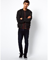 Blouson aviateur matelassé noir Asos