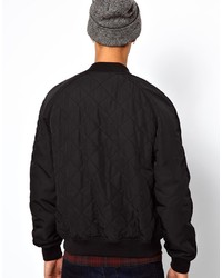 Blouson aviateur matelassé noir Asos