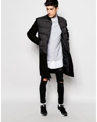 Blouson aviateur matelassé noir Asos