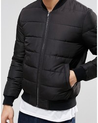 Blouson aviateur matelassé noir Asos