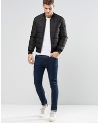 Blouson aviateur matelassé noir Asos