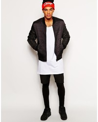 Blouson aviateur matelassé noir Asos