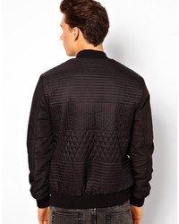 Blouson aviateur matelassé noir Asos