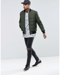 Blouson aviateur matelassé olive Asos