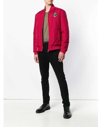 Blouson aviateur matelassé rouge Billionaire