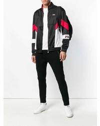 Blouson aviateur noir et blanc Fila