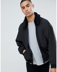 Blouson aviateur noir ASOS DESIGN