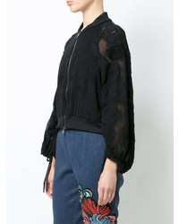 Blouson aviateur noir Josie Natori