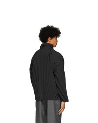 Blouson aviateur noir Homme Plissé Issey Miyake