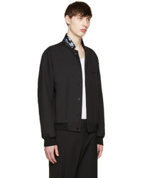 Blouson aviateur noir Alexander McQueen