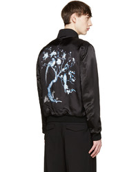 Blouson aviateur noir Alexander McQueen