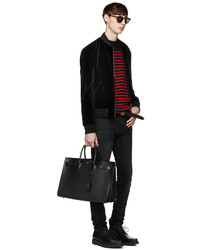 Blouson aviateur noir Saint Laurent