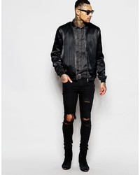 Blouson aviateur noir Asos