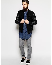 Blouson aviateur noir Asos