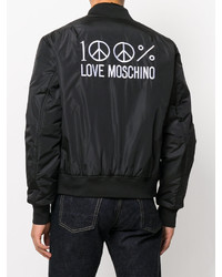 Blouson aviateur noir Love Moschino