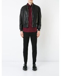 Blouson aviateur noir Alexander McQueen