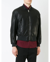 Blouson aviateur noir Alexander McQueen