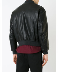 Blouson aviateur noir Alexander McQueen