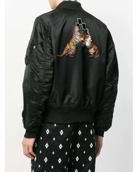 Blouson aviateur noir Marcelo Burlon County of Milan