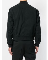 Blouson aviateur noir Ann Demeulemeester Blanche