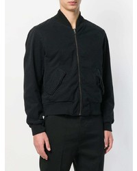 Blouson aviateur noir Ann Demeulemeester Blanche