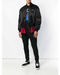 Blouson aviateur noir Marcelo Burlon County of Milan