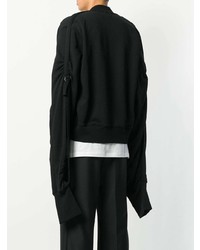 Blouson aviateur noir Ann Demeulemeester Blanche