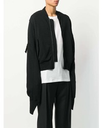 Blouson aviateur noir Ann Demeulemeester Blanche