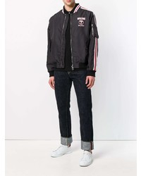 Blouson aviateur noir Moschino