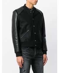 Blouson aviateur noir Saint Laurent