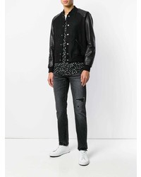 Blouson aviateur noir Saint Laurent