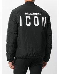 Blouson aviateur noir DSQUARED2