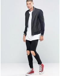 Blouson aviateur noir Converse