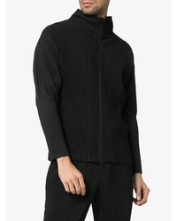 Blouson aviateur noir Homme Plissé Issey Miyake