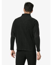 Blouson aviateur noir Homme Plissé Issey Miyake