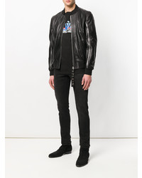 Blouson aviateur noir Philipp Plein