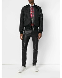 Blouson aviateur noir Alexander McQueen