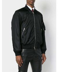 Blouson aviateur noir Alexander McQueen