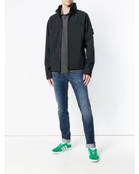 Blouson aviateur noir Stone Island