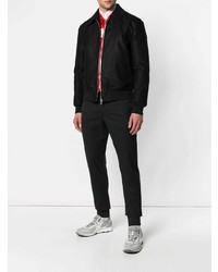 Blouson aviateur noir Alexander McQueen