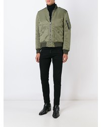 Blouson aviateur olive Saint Laurent