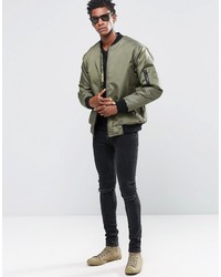 Blouson aviateur olive Reclaimed Vintage