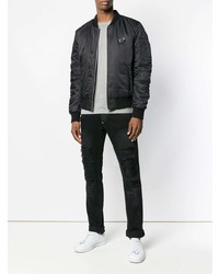 Blouson aviateur orné noir Philipp Plein