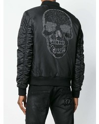 Blouson aviateur orné noir Philipp Plein