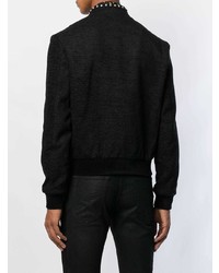 Blouson aviateur orné noir Saint Laurent