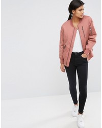 Blouson aviateur rose Asos