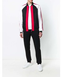 Blouson aviateur rouge et noir Versace Jeans