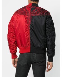 Blouson aviateur rouge et noir Marcelo Burlon County of Milan