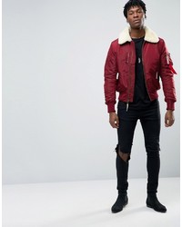 Blouson aviateur rouge Alpha Industries